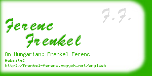 ferenc frenkel business card